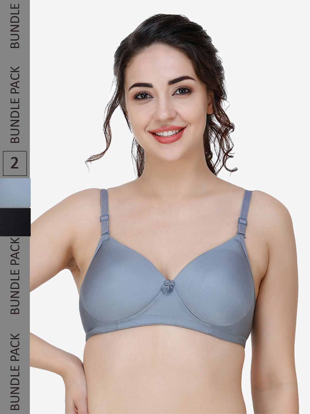 College Girl Pack Of 2 Non-Wired Lightly Padded Seamless T-Shirt Bra With All Day Comfort, Grey
College Girl Pack Of 2 Non-Wired Lightly Padded Seamless T-Shirt Bra With All Day Comfort, Grey