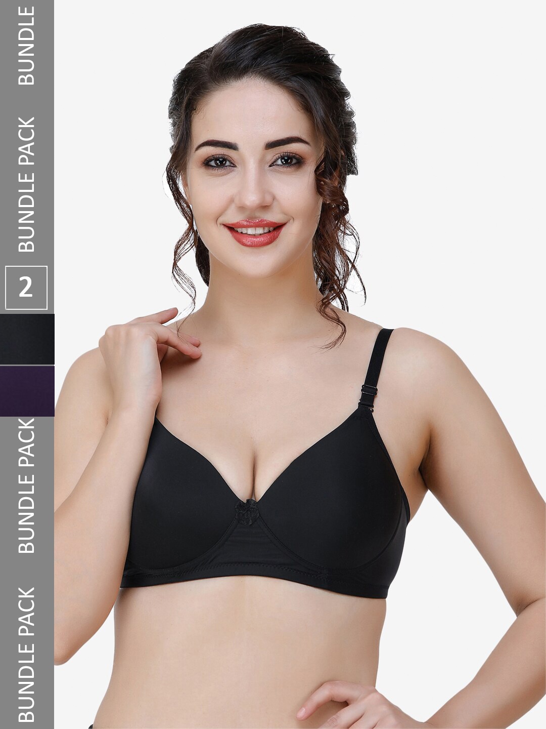 College Girl Pack Of 2 Non-Wired Lightly Padded Seamless T-Shirt Bra With All Day Comfort, Black
College Girl Pack Of 2 Non-Wired Lightly Padded Seamless T-Shirt Bra With All Day Comfort, Black