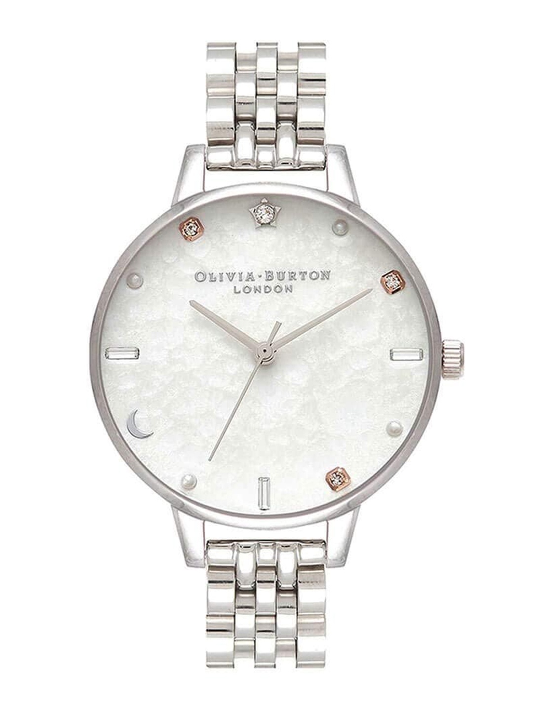 Olivia Burton Women Embellished Stainless Steel Bracelet Style Straps Watch OB16GD30, White
Olivia Burton Women Embellished Stainless Steel Bracelet Style Straps Watch OB16GD30, White