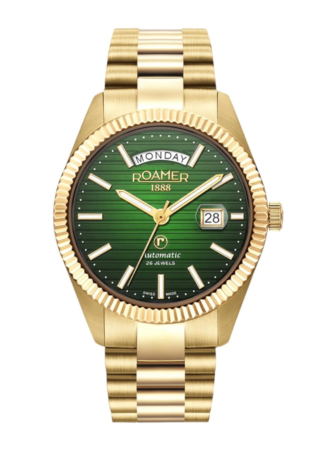 ROAMER Men Stainless Steel Bracelet Style Straps Analogue Watch 981666 48 75 50, Green
ROAMER Men Stainless Steel Bracelet Style Straps Analogue Watch 981666 48 75 50, Green