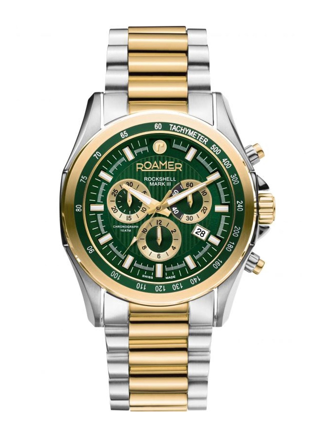 ROAMER Men Stainless Steel Bracelet Style Straps Chronograph Watch 220837 48 75 20, Green
ROAMER Men Stainless Steel Bracelet Style Straps Chronograph Watch 220837 48 75 20, Green