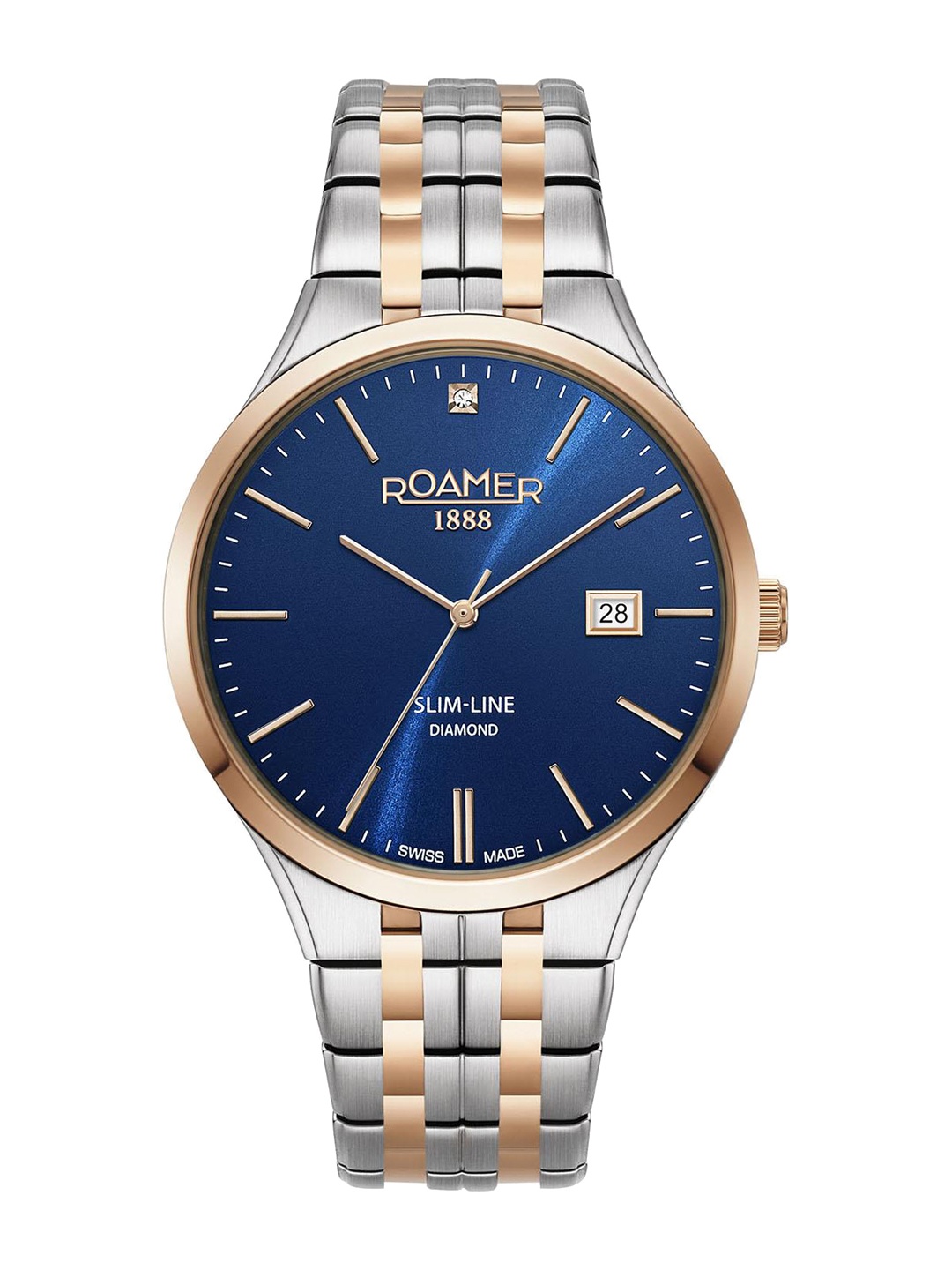 ROAMER Men Blue Embellished Dial & Multicoloured Stainless Steel Bracelet Style Straps Analogue Watch
ROAMER Men Blue Embellished Dial & Multicoloured Stainless Steel Bracelet Style Straps Analogue Watch