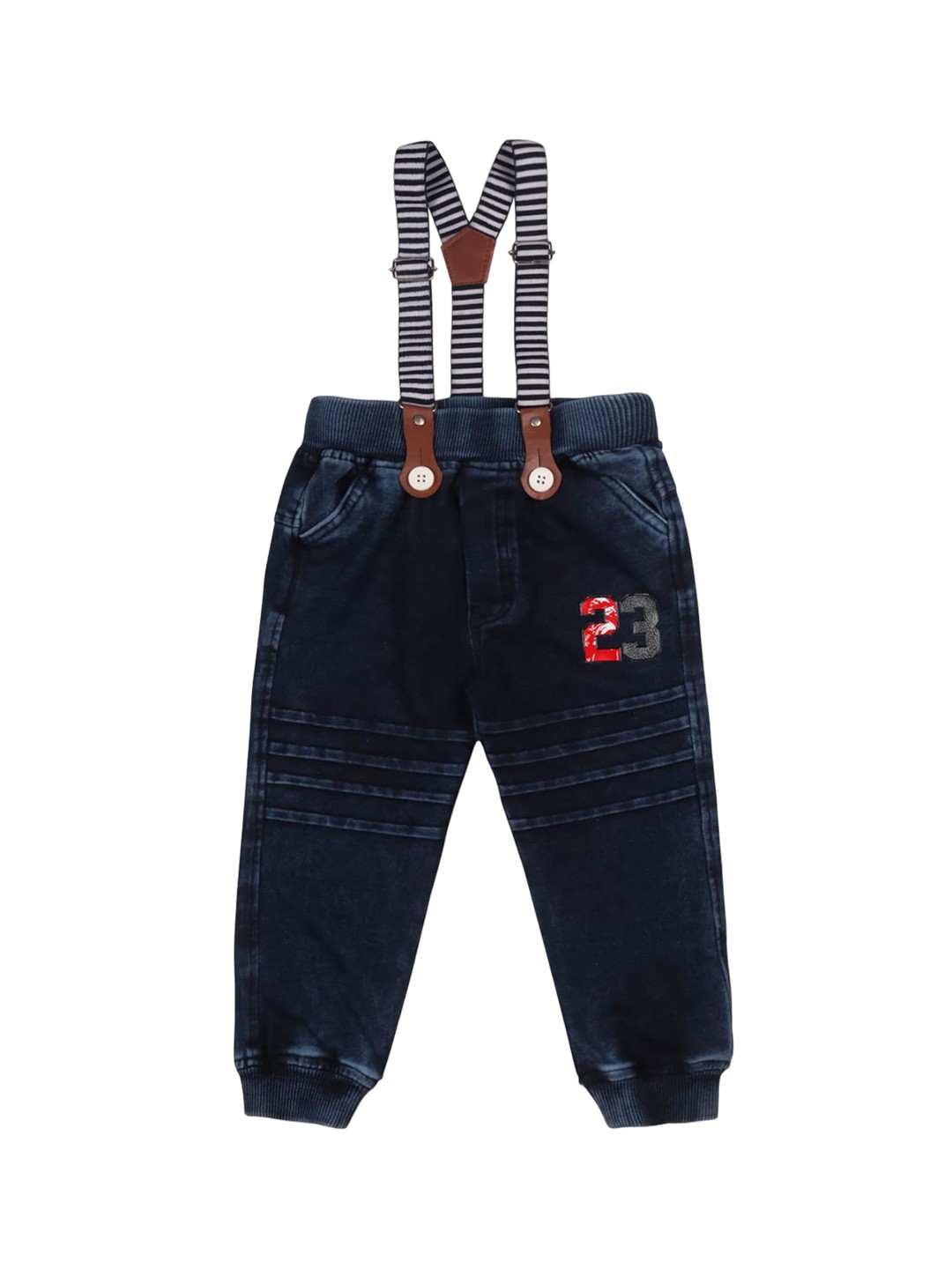 Wish Karo Infant Boys Mid-Rise Classic Fit Heavy Fade Printed Jeans With Suspenders, Navy blue
Wish Karo Infant Boys Mid-Rise Classic Fit Heavy Fade Printed Jeans With Suspenders, Navy blue