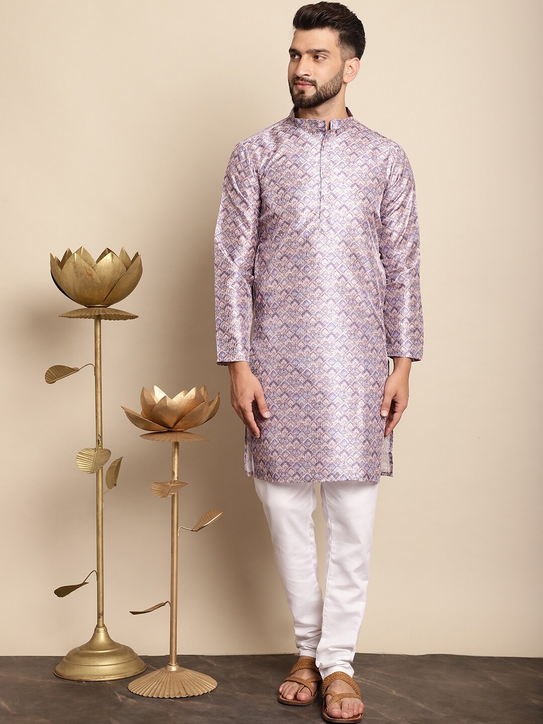 Anouk Ethnic Motifs Printed Band Collar Thread Work Detail Straight Kurta with Churidar, Purple
Anouk Ethnic Motifs Printed Band Collar Thread Work Detail Straight Kurta with Churidar, Purple