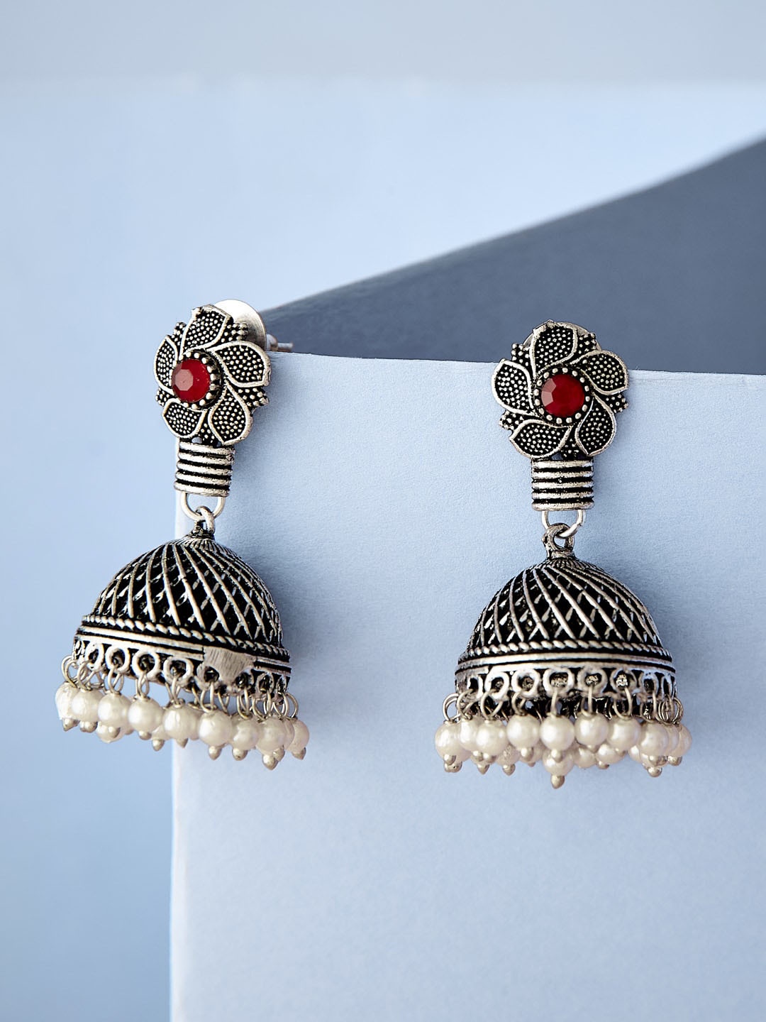 ATIBELLE German Silver Silver Plated Artificial Stones Oxidised Contemporary Jhumkas
ATIBELLE German Silver Silver Plated Artificial Stones Oxidised Contemporary Jhumkas
