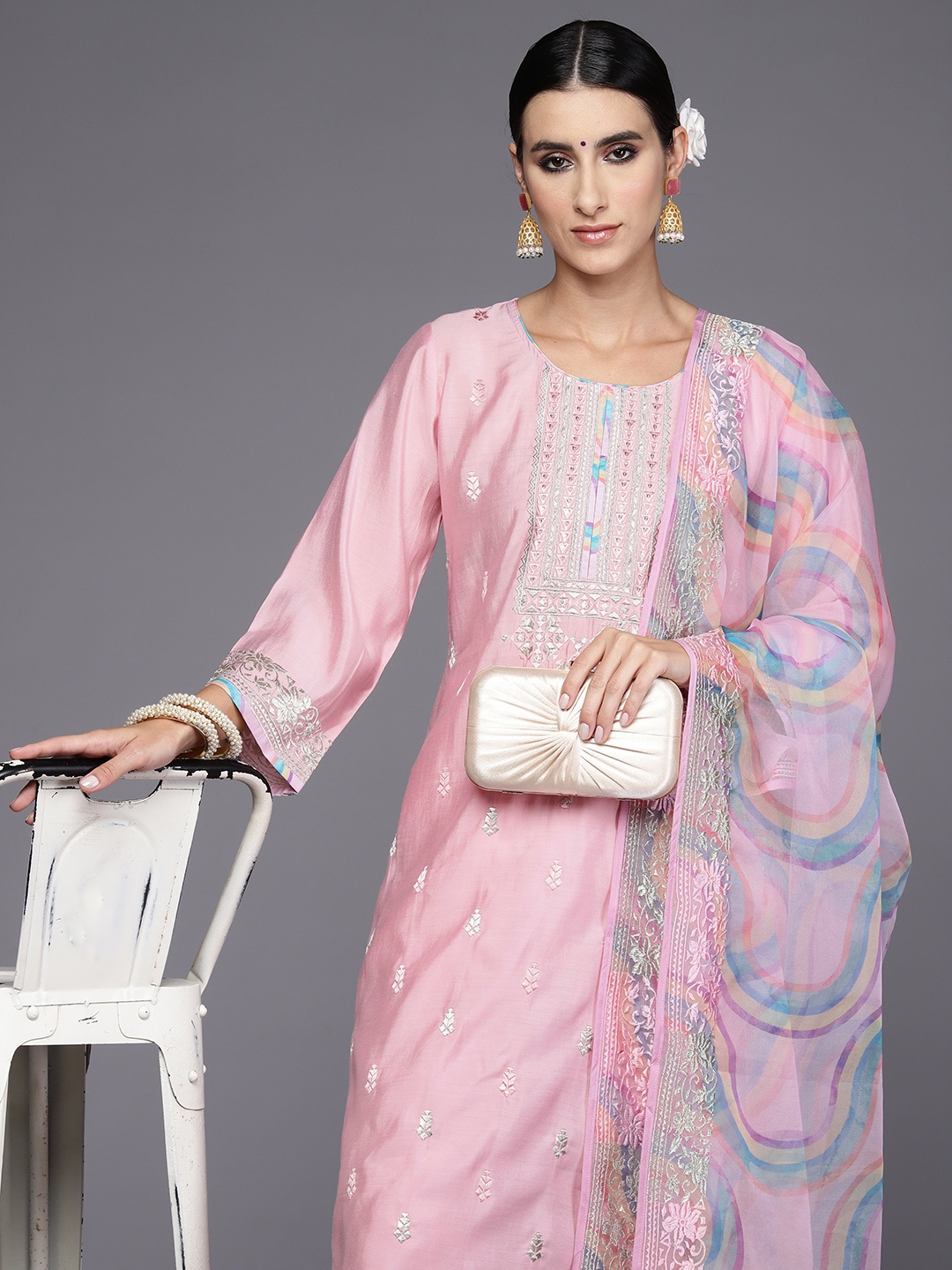 Indo Era Women Ethnic Motifs Embroidered Pure Cotton Kurta with Trousers & With Dupatta, Pink
Indo Era Women Ethnic Motifs Embroidered Pure Cotton Kurta with Trousers & With Dupatta, Pink