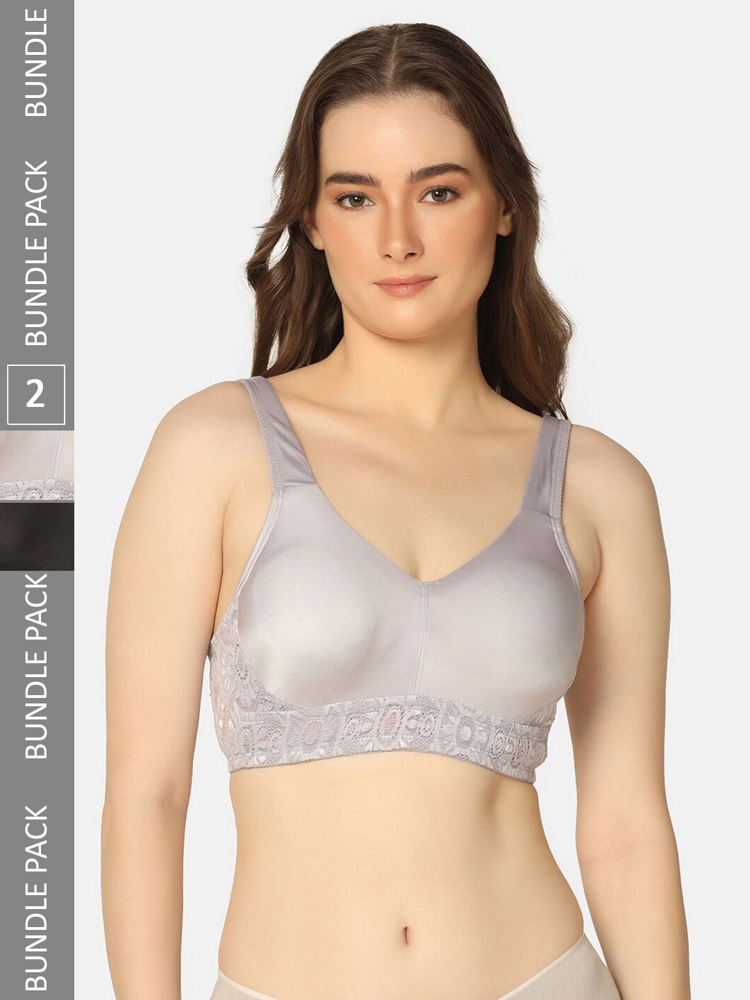 Curvy Love Pack Of 2 Non-Wired Lightly Padded Seamless Minimizer Bra With All Day Comfort, Grey
Curvy Love Pack Of 2 Non-Wired Lightly Padded Seamless Minimizer Bra With All Day Comfort, Grey