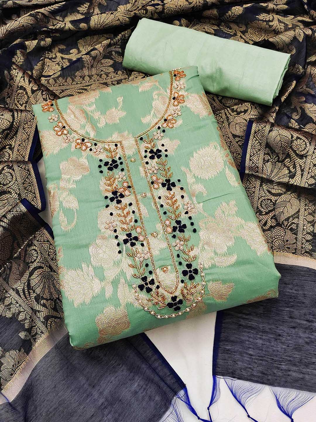 SHADOW & SAINING Ethnic Motifs Woven Design and Embellished Unstitched Dress Material, Green
SHADOW & SAINING Ethnic Motifs Woven Design and Embellished Unstitched Dress Material, Green
