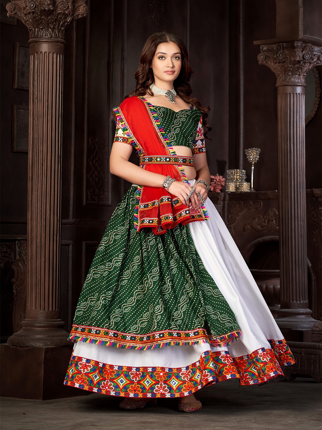 KALINI Embroidered Thread Work Semi-Stitched Lehenga & Unstitched Blouse With Dupatta, White
KALINI Embroidered Thread Work Semi-Stitched Lehenga & Unstitched Blouse With Dupatta, White