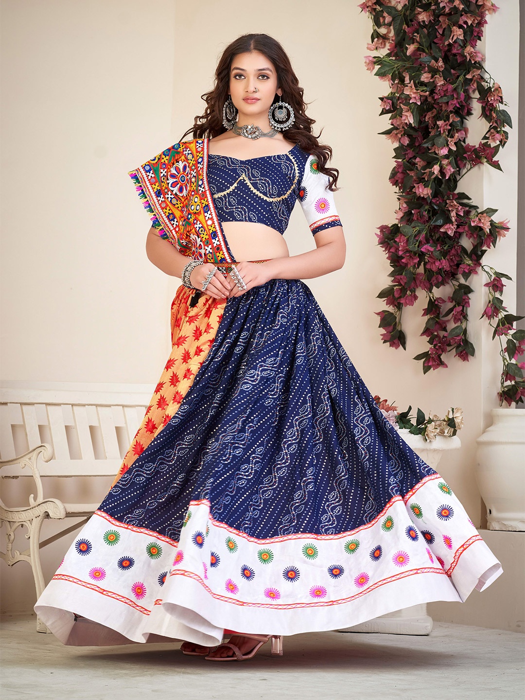 KALINI Embroidered Thread Work Semi-Stitched Lehenga & Unstitched Blouse With Dupatta, Blue
KALINI Embroidered Thread Work Semi-Stitched Lehenga & Unstitched Blouse With Dupatta, Blue