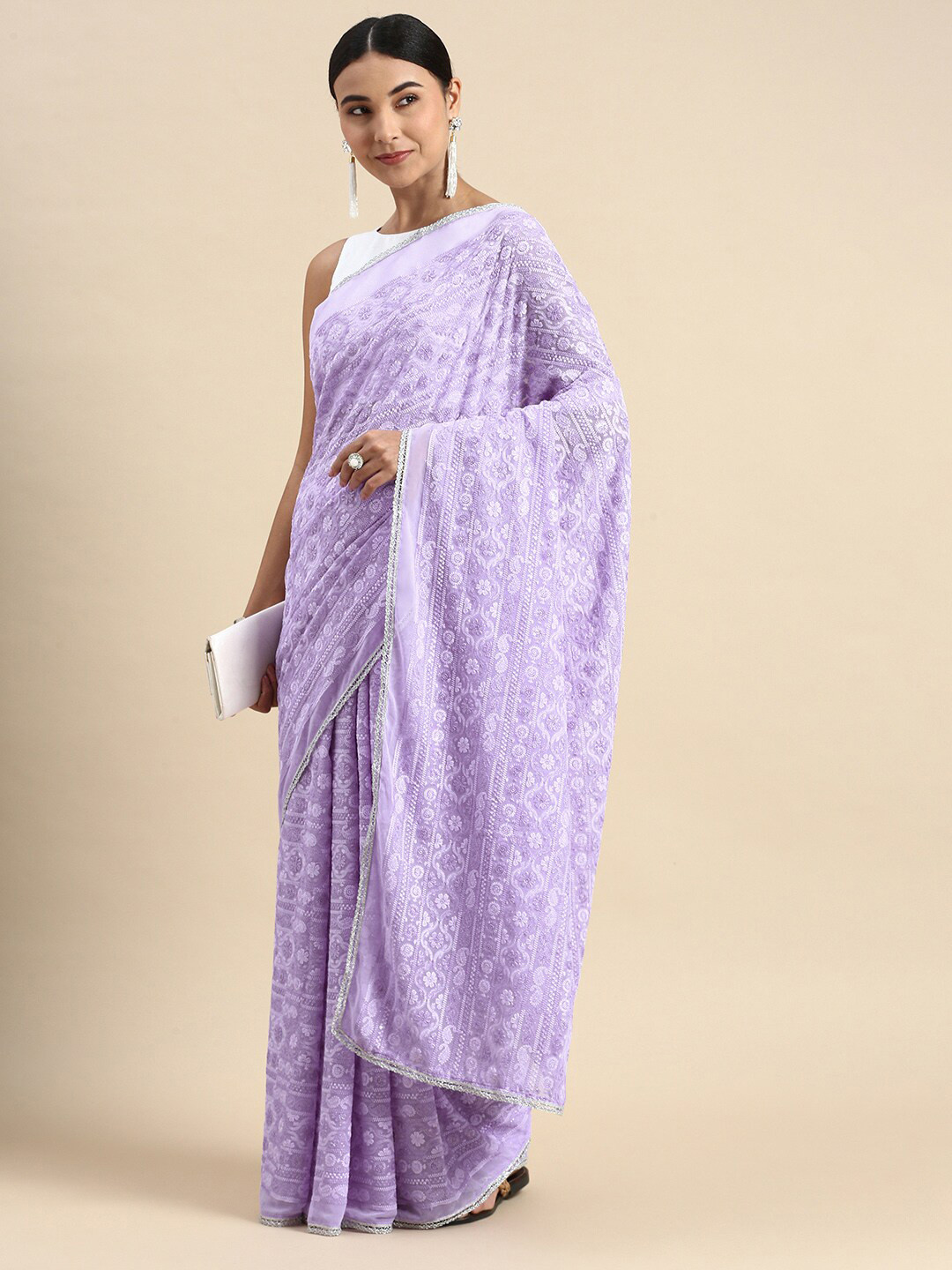 LTS Label Tripti Saxena Ethnic Motif Chikankari Emberoidered Pure Georgette Saree, Lavender
LTS Label Tripti Saxena Ethnic Motif Chikankari Emberoidered Pure Georgette Saree, Lavender