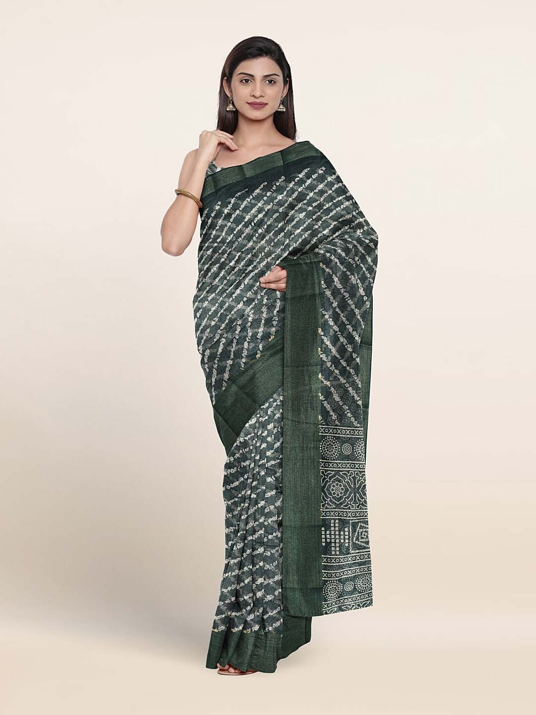 Pothys Striped Saree, Blue