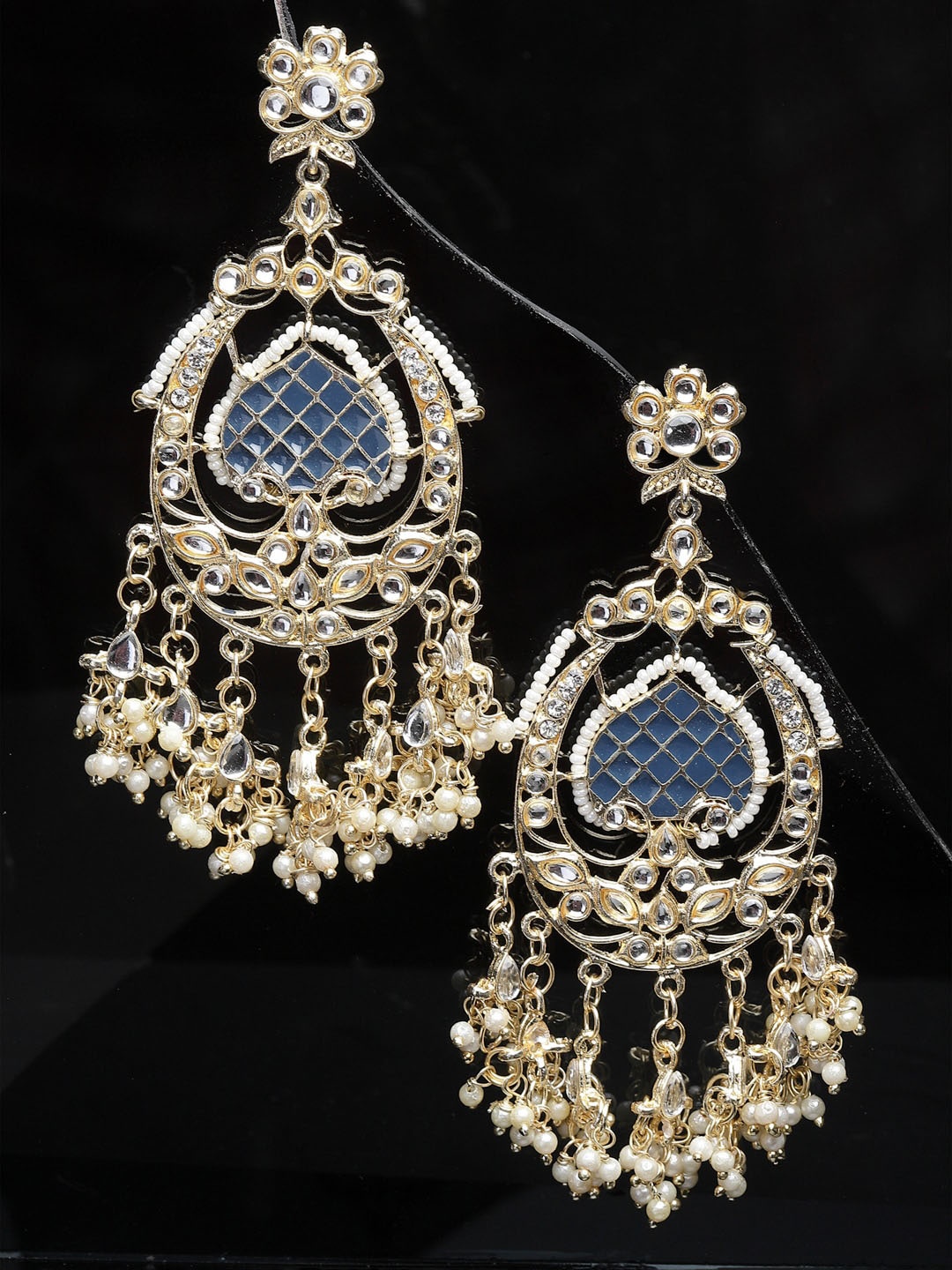 Shining Diva Fashion Gold-Plated Crystals-Studded Enamelled Contemporary Drop Earrings, Blue
Shining Diva Fashion Gold-Plated Crystals-Studded Enamelled Contemporary Drop Earrings, Blue