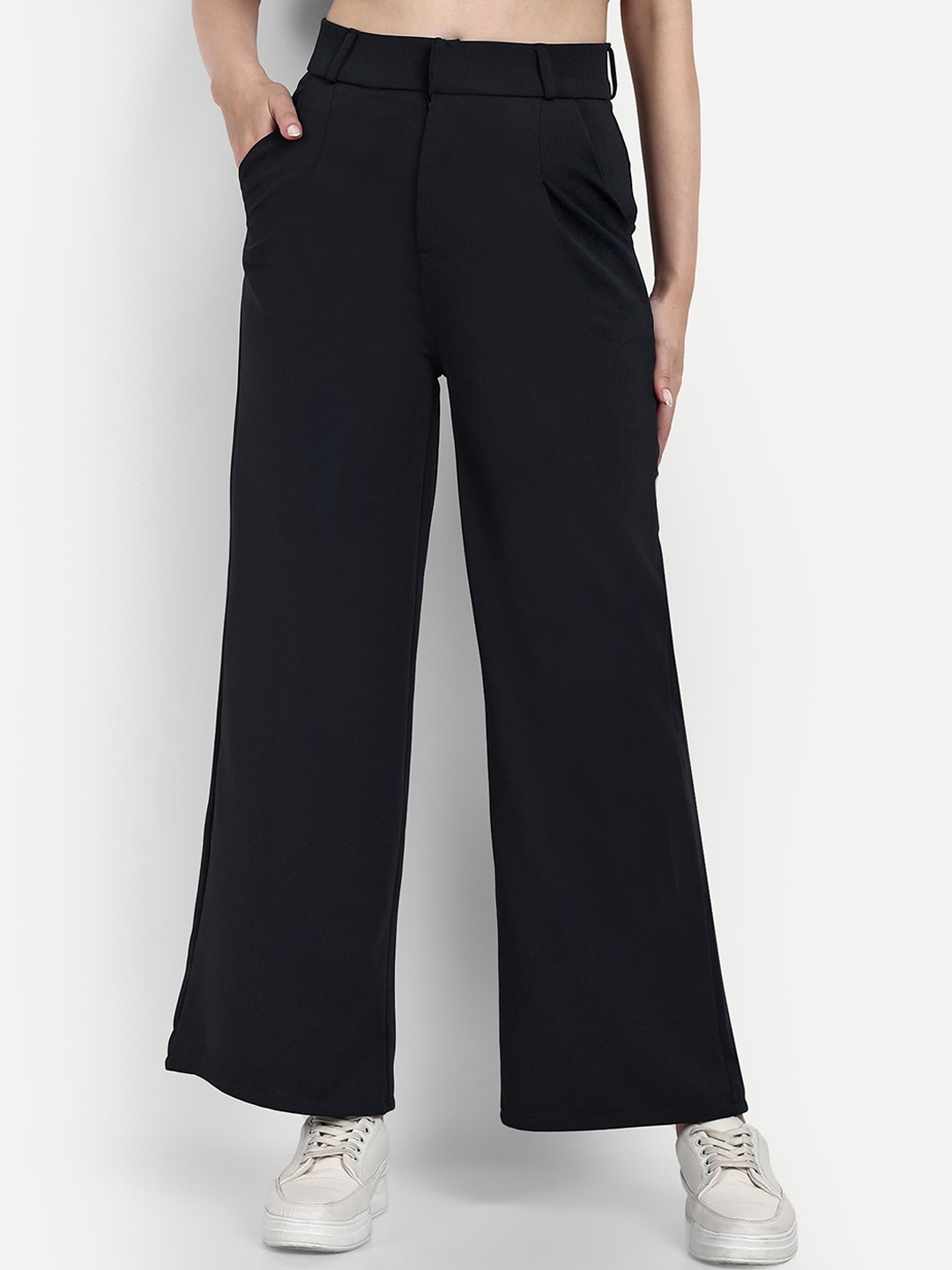 BROADSTAR Women Smart Loose Fit High-Rise Cotton Easy Wash Parallel Trousers, Navy blue
BROADSTAR Women Smart Loose Fit High-Rise Cotton Easy Wash Parallel Trousers, Navy blue