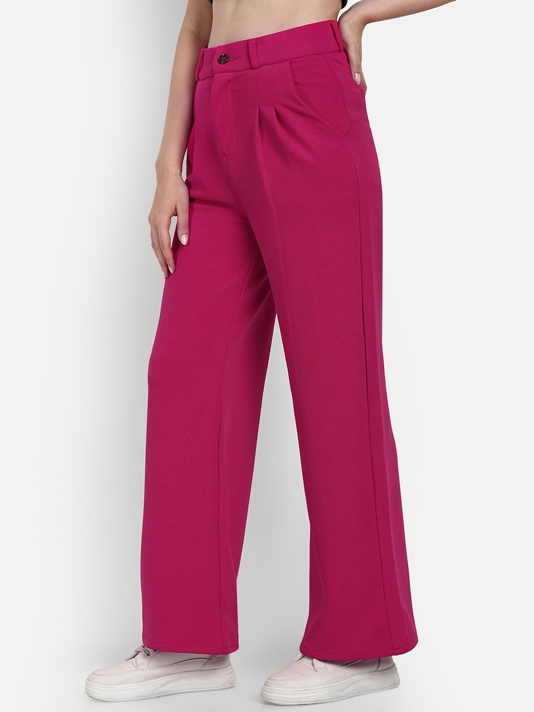 BROADSTAR Women Smart Loose Fit High-Rise Cotton Easy Wash Pleated Parallel Trousers, Rose
BROADSTAR Women Smart Loose Fit High-Rise Cotton Easy Wash Pleated Parallel Trousers, Rose