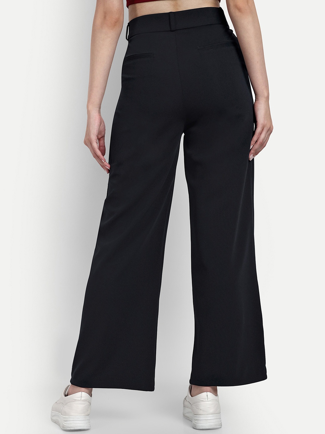 BROADSTAR Women Smart Wide Leg Loose Fit High-Rise Easy Wash Stretchable Trousers, Navy blue
BROADSTAR Women Smart Wide Leg Loose Fit High-Rise Easy Wash Stretchable Trousers, Navy blue