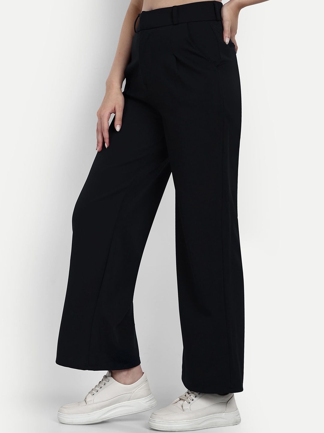 BROADSTAR Women Smart Loose Fit Easy Wash Stretchable Cotton Parallel Trousers, Navy blue
BROADSTAR Women Smart Loose Fit Easy Wash Stretchable Cotton Parallel Trousers, Navy blue