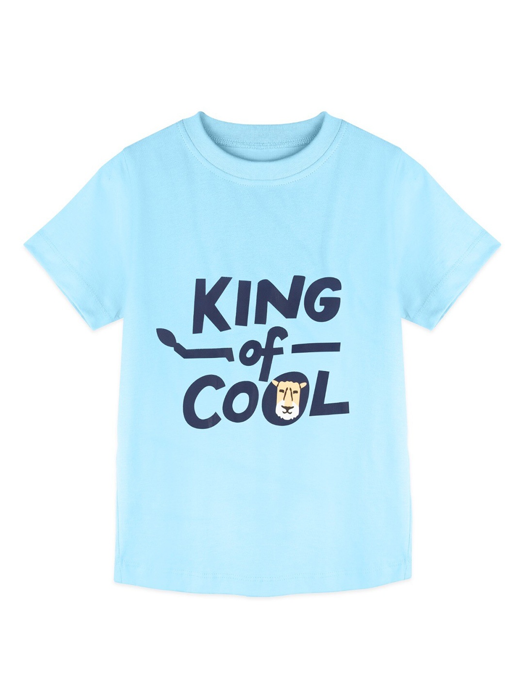 ZIP ZAP ZOOP Boys Typography Printed Pure Cotton T-shirt, Blue