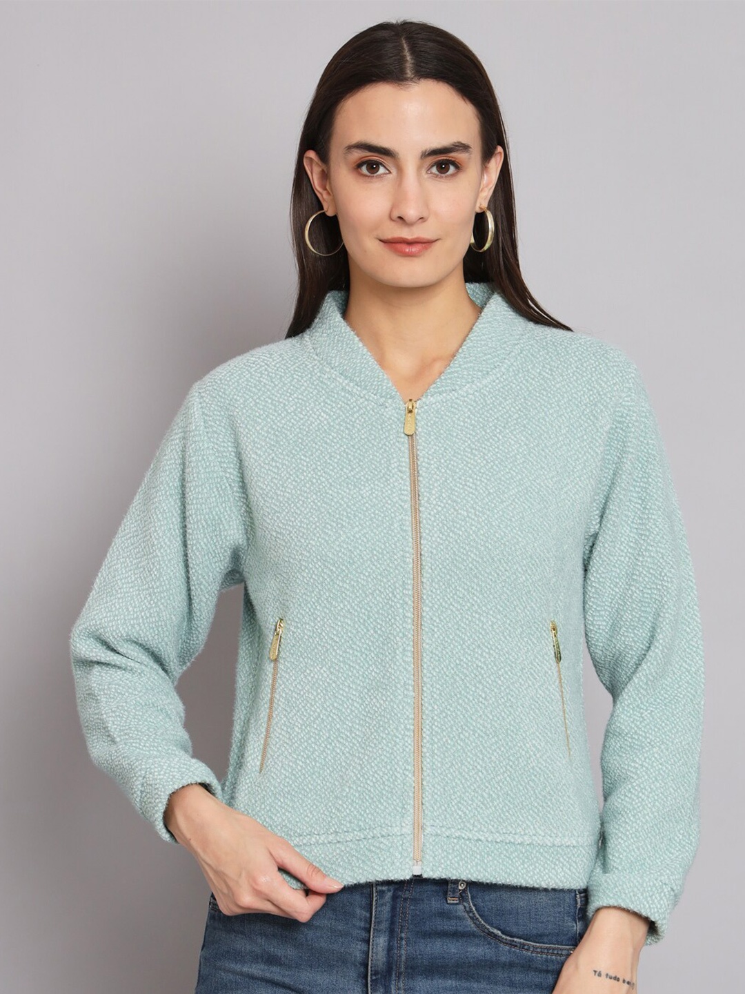 ANTI CULTURE Abstract Self Design Mock Collar Woollen Front Open Sweaters, Green
ANTI CULTURE Abstract Self Design Mock Collar Woollen Front Open Sweaters, Green