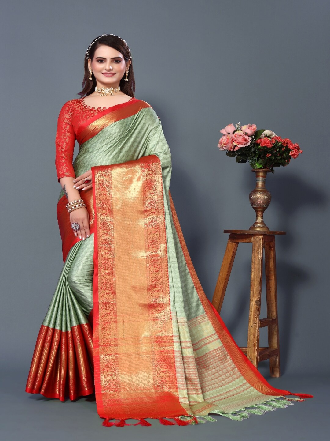 Paramparik Textile Ethnic Motifs Woven Design Zari Silk Cotton Designer Banarasi Saree, Peach
Paramparik Textile Ethnic Motifs Woven Design Zari Silk Cotton Designer Banarasi Saree, Peach