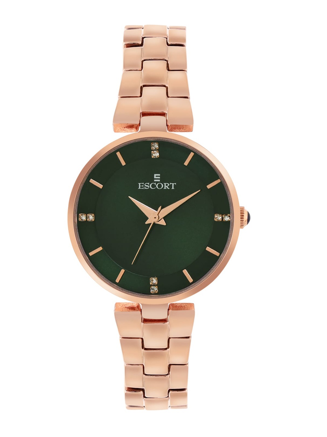Escort Women Embellished Dial & Bracelet Style Straps Analogue Watch E21507448RGM16, Green
Escort Women Embellished Dial & Bracelet Style Straps Analogue Watch E21507448RGM16, Green