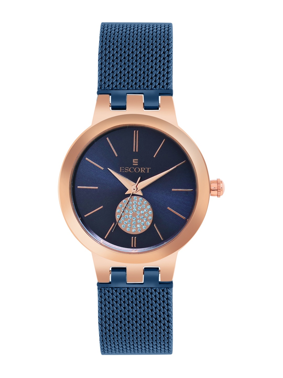 Escort Women Embellished Dial & Bracelet Style Straps Analogue Watch E21507422RGBLM5, Blue
Escort Women Embellished Dial & Bracelet Style Straps Analogue Watch E21507422RGBLM5, Blue