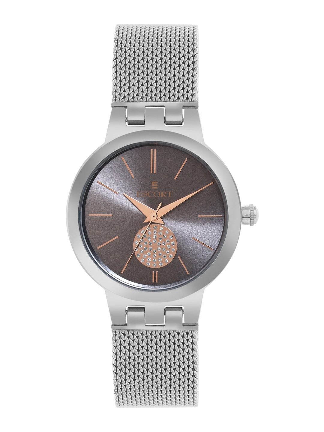 Escort Women Embellished Dial & Bracelet Style Straps Analogue Watch E18507422SM8, Grey
Escort Women Embellished Dial & Bracelet Style Straps Analogue Watch E18507422SM8, Grey