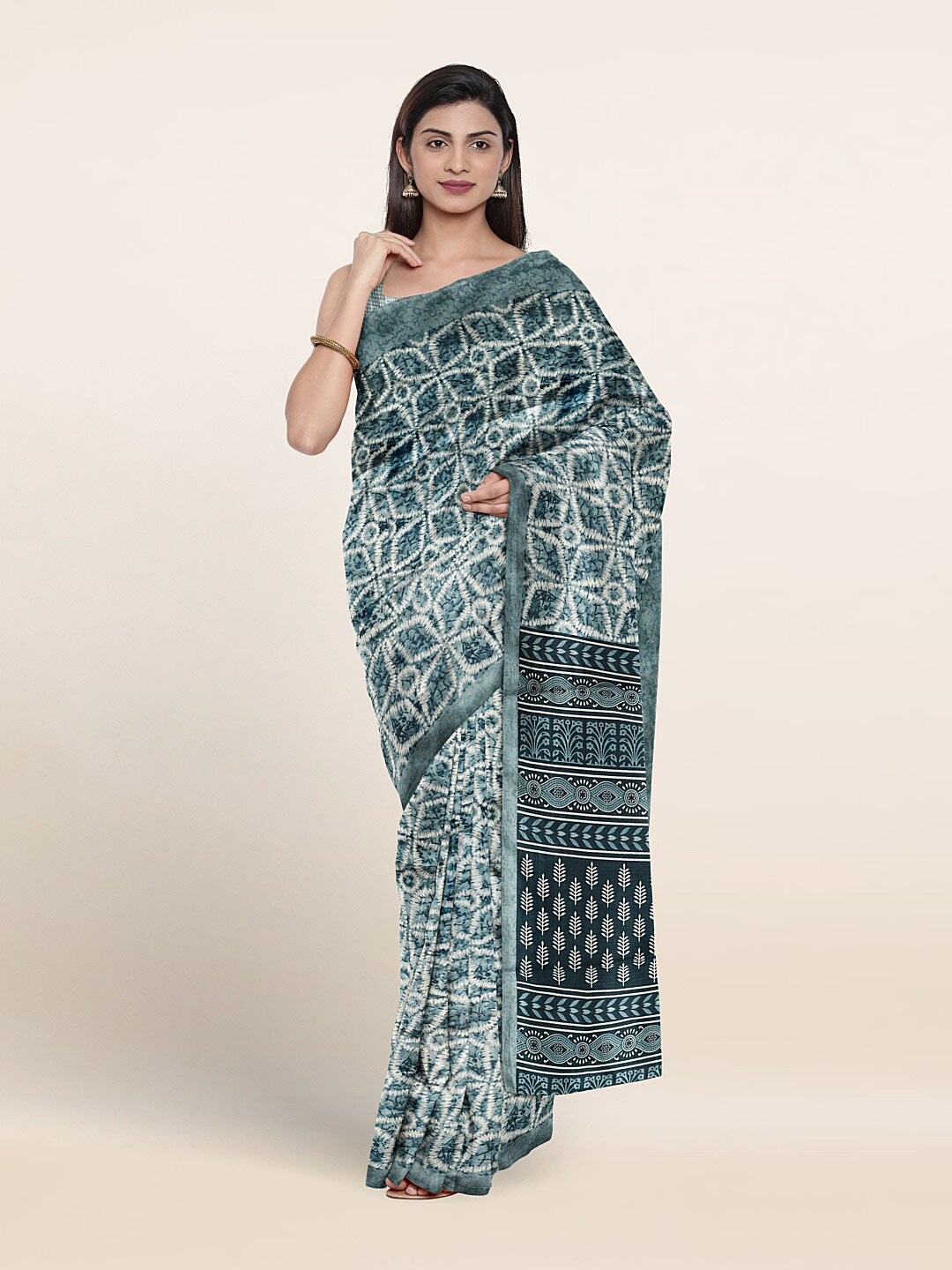 Pothys Floral Printed Saree, Blue