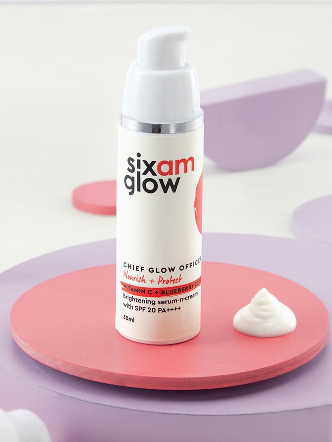 sixam glow Chief Glow Officer Serum-n-Cream with Vitamin C & Blueberry Extract - 30 ml, White
sixam glow Chief Glow Officer Serum-n-Cream with Vitamin C & Blueberry Extract - 30 ml, White