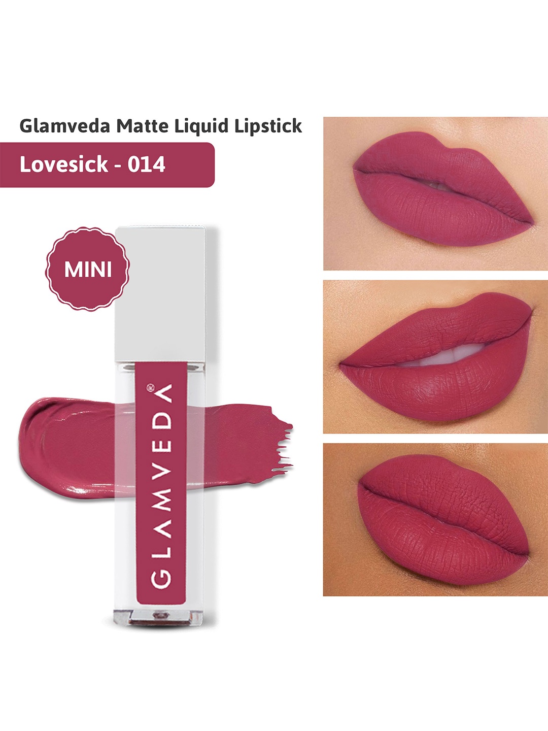 GLAMVEDA Always On Matte Smudge-Proof SPF15 Mini Liquid Lipstick 1.2ml - Lovesick 014, Pink
GLAMVEDA Always On Matte Smudge-Proof SPF15 Mini Liquid Lipstick 1.2ml - Lovesick 014, Pink