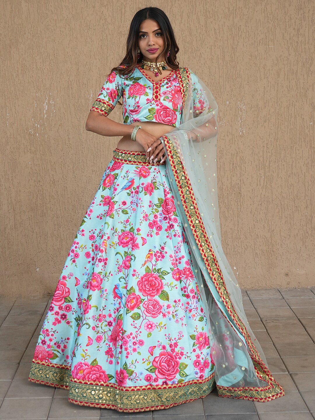 Zeel Clothing Printed Beads and Stones Semi-Stitched Lehenga & Unstitched Blouse With, Sea green
Zeel Clothing Printed Beads and Stones Semi-Stitched Lehenga & Unstitched Blouse With, Sea green