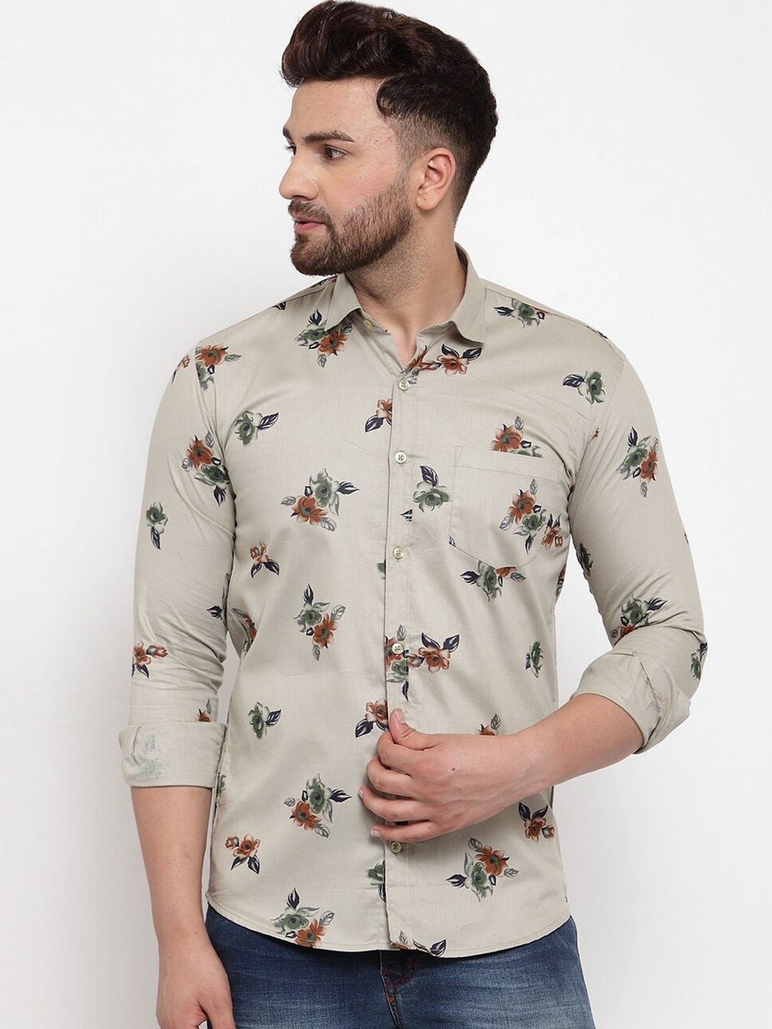 HANUMNTRA Comfort Floral Printed Spread Collar Regular Fit Polycotton Casual Shirt, Grey
HANUMNTRA Comfort Floral Printed Spread Collar Regular Fit Polycotton Casual Shirt, Grey