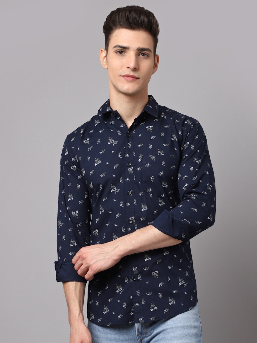 HANUMNTRA Comfort Floral Printed Spread Collar Regular Fit Polycotton Casual Shirt, Navy blue
HANUMNTRA Comfort Floral Printed Spread Collar Regular Fit Polycotton Casual Shirt, Navy blue
