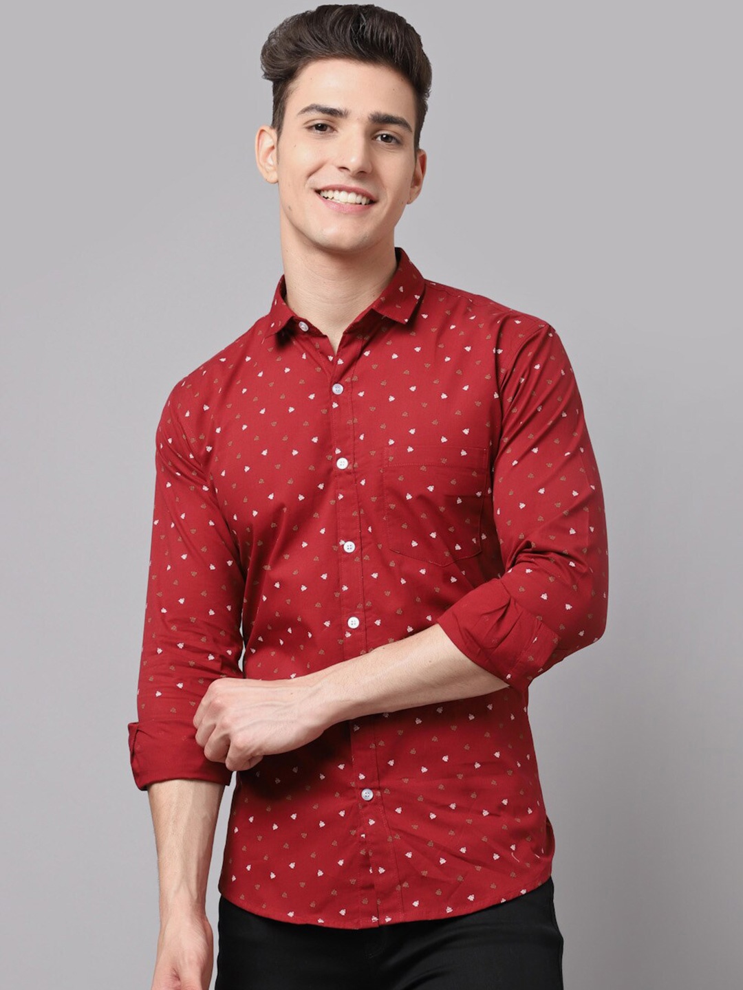 HANUMNTRA Comfort Micro Ditsy Printed Regular Fit Spread Collar Polycotton Casual Shirt, Red
HANUMNTRA Comfort Micro Ditsy Printed Regular Fit Spread Collar Polycotton Casual Shirt, Red