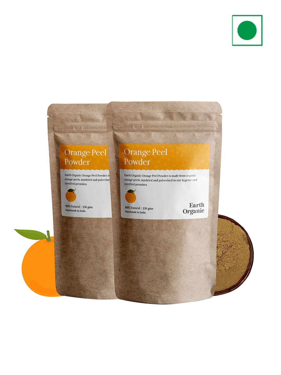 Earth Organic Set of 2 Natural & Organic Orange Peel Powder Face & Hair Pack - 150 g each, Brown
Earth Organic Set of 2 Natural & Organic Orange Peel Powder Face & Hair Pack - 150 g each, Brown