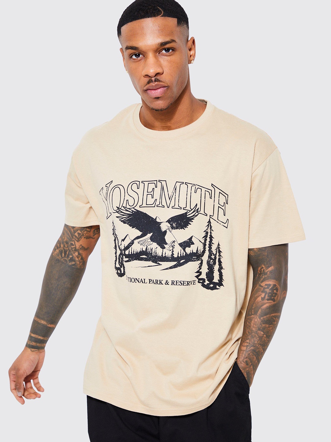 boohooMAN Yosemite Graphic Printed Drop-Shoulder Sleeves Pure Cotton Oversized T-shirt, Beige
boohooMAN Yosemite Graphic Printed Drop-Shoulder Sleeves Pure Cotton Oversized T-shirt, Beige