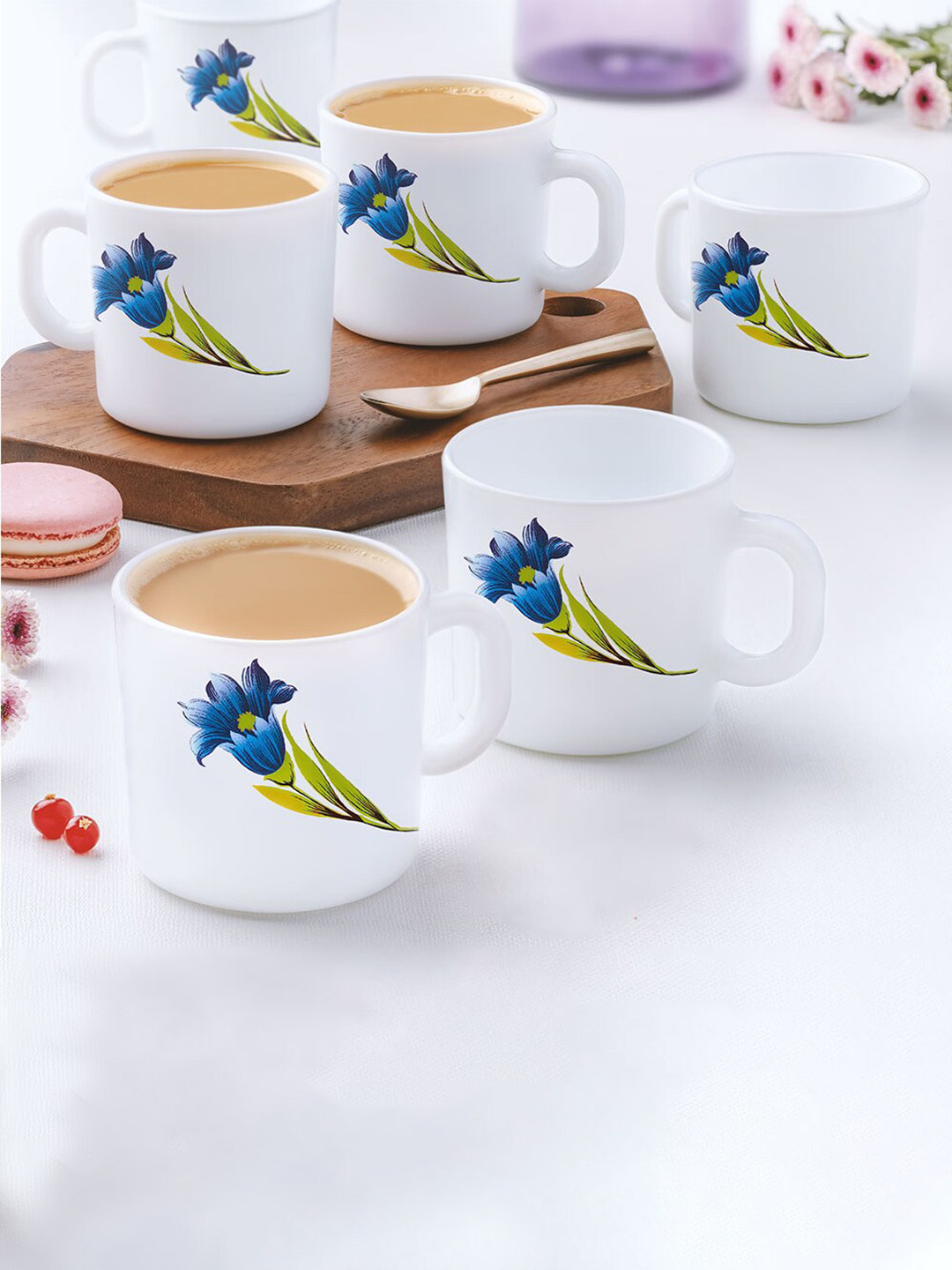 Larah by BOROSIL Blue & White 12 Pieces Floral Printed Opalware Matte Mugs 180 ML Each
Larah by BOROSIL Blue & White 12 Pieces Floral Printed Opalware Matte Mugs 180 ML Each