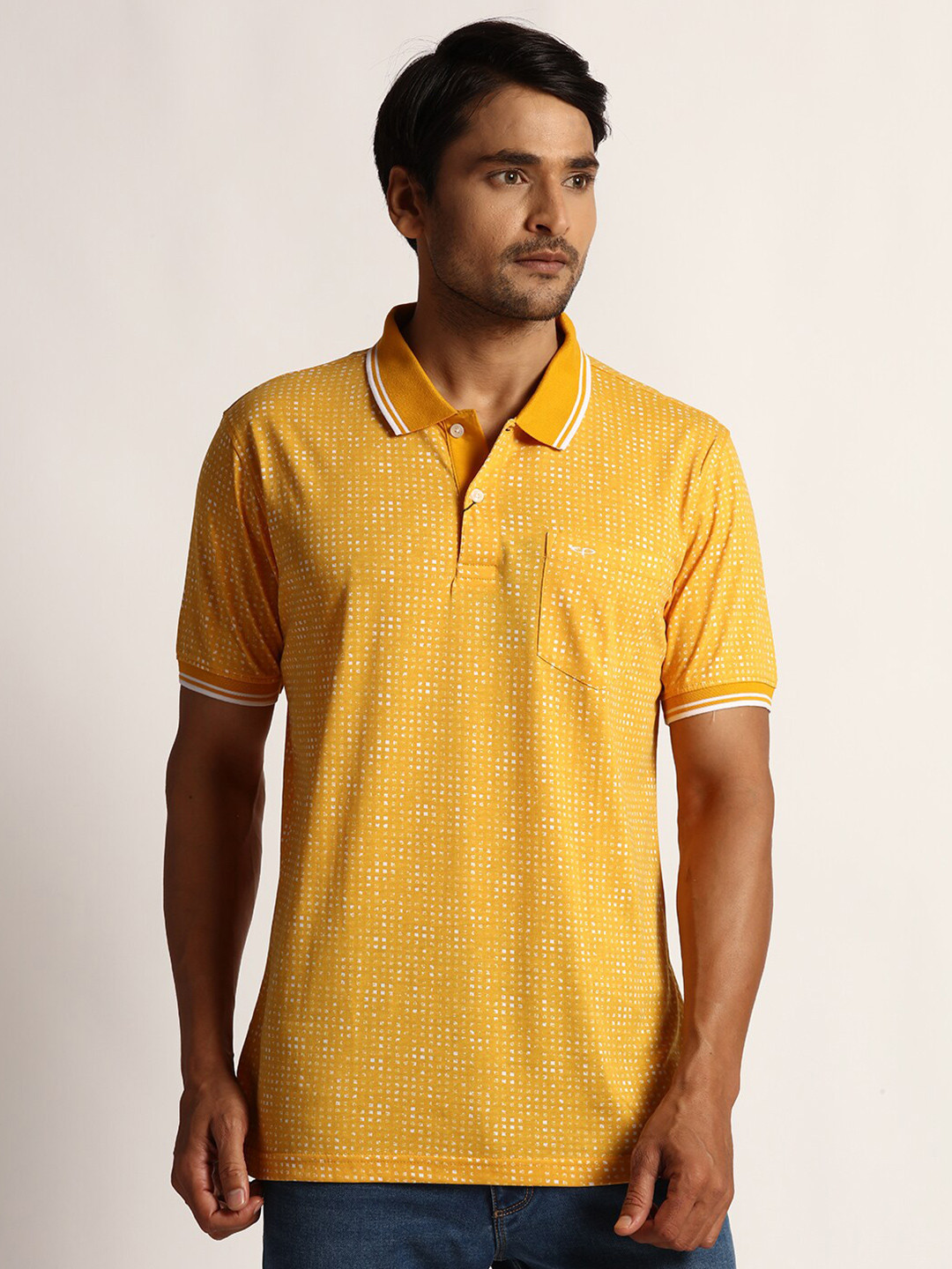 ColorPlus Geometric Printed Polo Collar Regular Fit Cotton Casual T-shirt, Yellow
ColorPlus Geometric Printed Polo Collar Regular Fit Cotton Casual T-shirt, Yellow