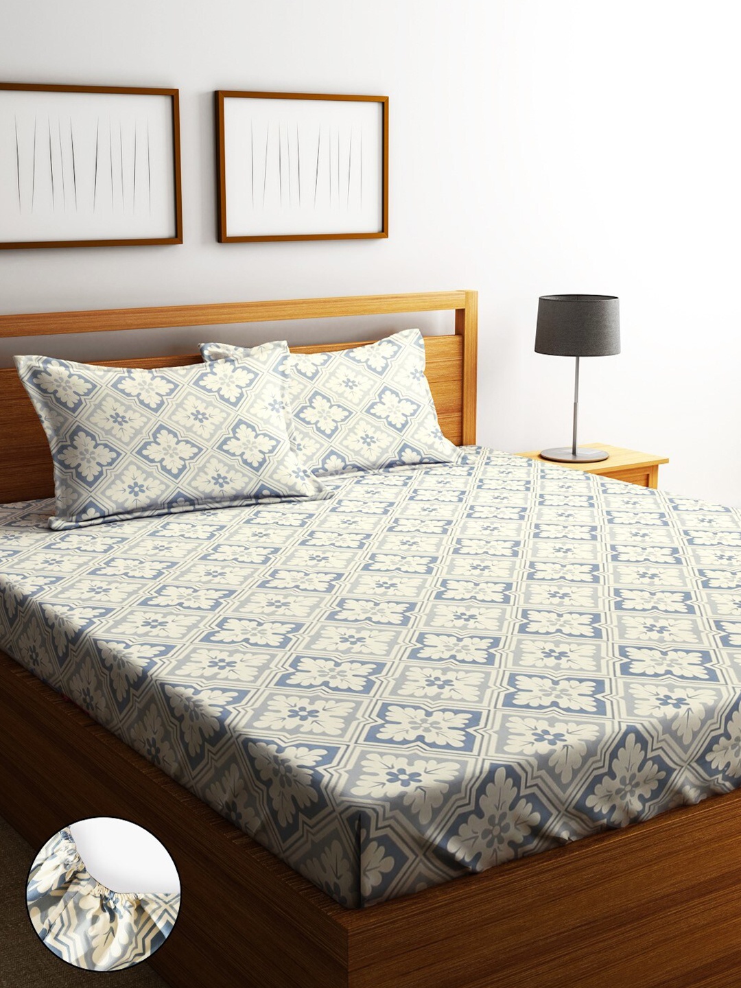 Home Sizzler Grey & White Ethnic Motifs 210 TC Cotton King Bedsheet With 1 Pillow Cover
Home Sizzler Grey & White Ethnic Motifs 210 TC Cotton King Bedsheet With 1 Pillow Cover