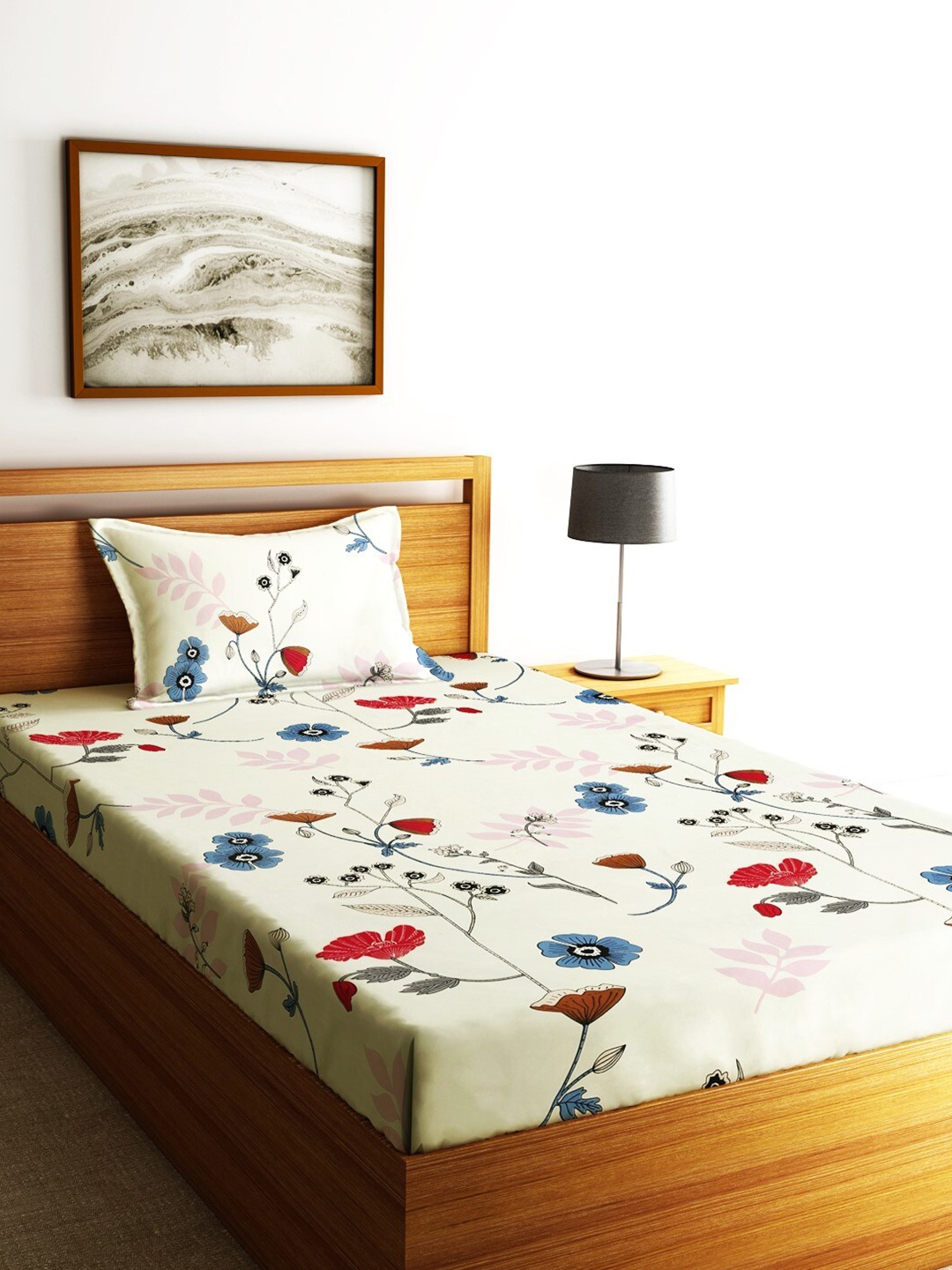 Home Sizzler White & Red Floral Microfibre 210 TC Single Bedsheet With 1 Pillow Cover
Home Sizzler White & Red Floral Microfibre 210 TC Single Bedsheet With 1 Pillow Cover