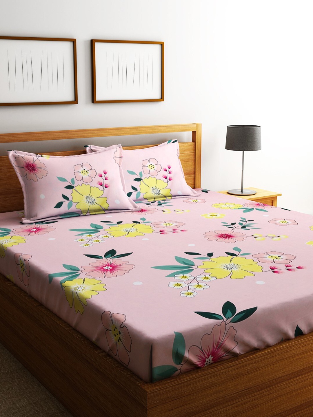 Home Sizzler Pink & Green Floral Microfibre 210 TC Queen Bedsheet With 2 Pillow Covers
Home Sizzler Pink & Green Floral Microfibre 210 TC Queen Bedsheet With 2 Pillow Covers