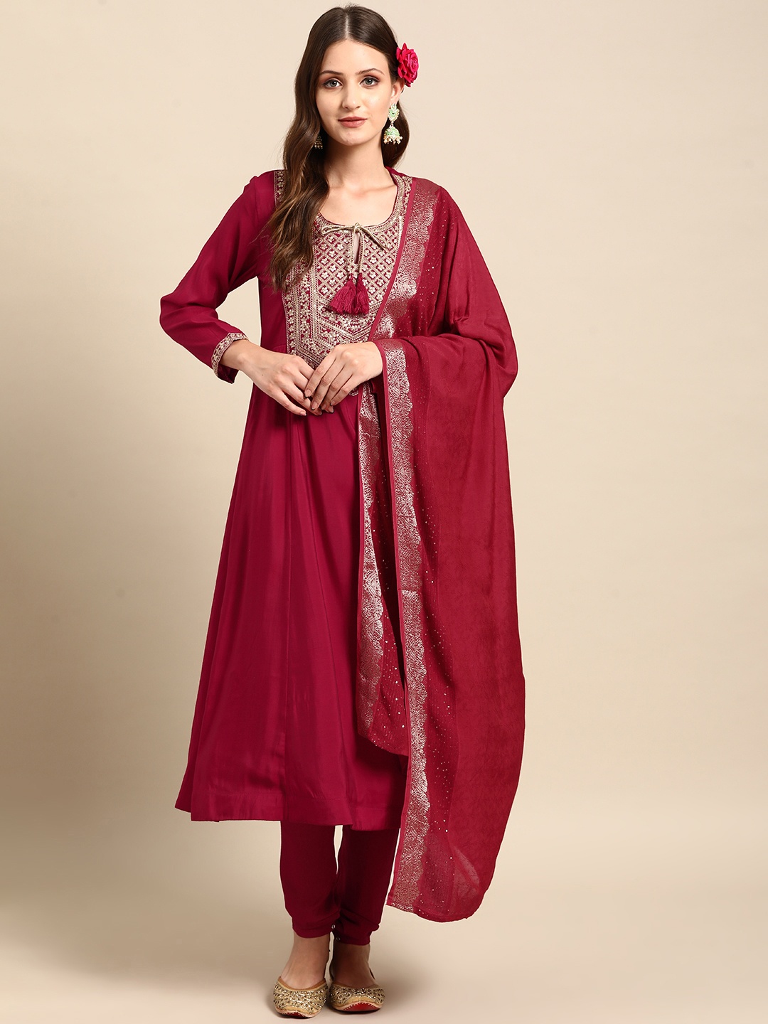 Anouk Women Ethnic Motifs Embroidered Sequinned Kurta with Churidar & With Dupatta, Red
Anouk Women Ethnic Motifs Embroidered Sequinned Kurta with Churidar & With Dupatta, Red