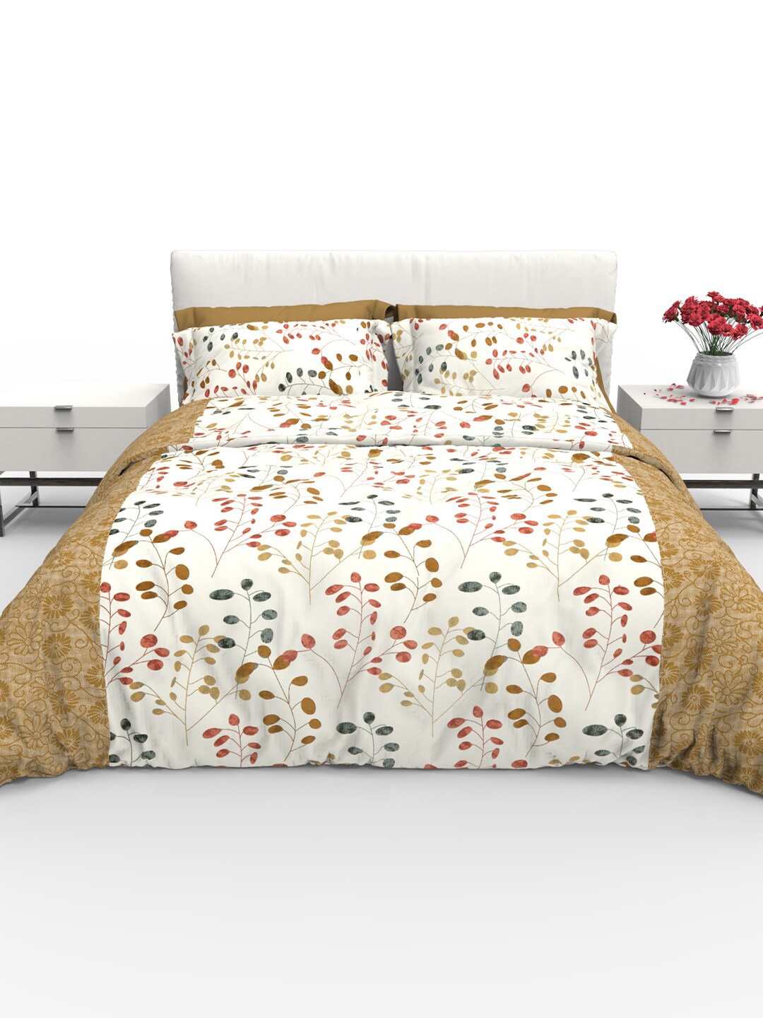 THE WHITE MOSS Brown & White Printed Cotton 220 TC Queen Bedsheet with 2 Pillow Covers
THE WHITE MOSS Brown & White Printed Cotton 220 TC Queen Bedsheet with 2 Pillow Covers