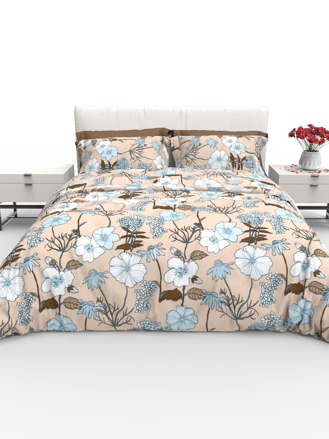 THE WHITE MOSS Beige & White Printed Cotton 220 TC Queen Bedsheet with 2 Pillow Covers
THE WHITE MOSS Beige & White Printed Cotton 220 TC Queen Bedsheet with 2 Pillow Covers