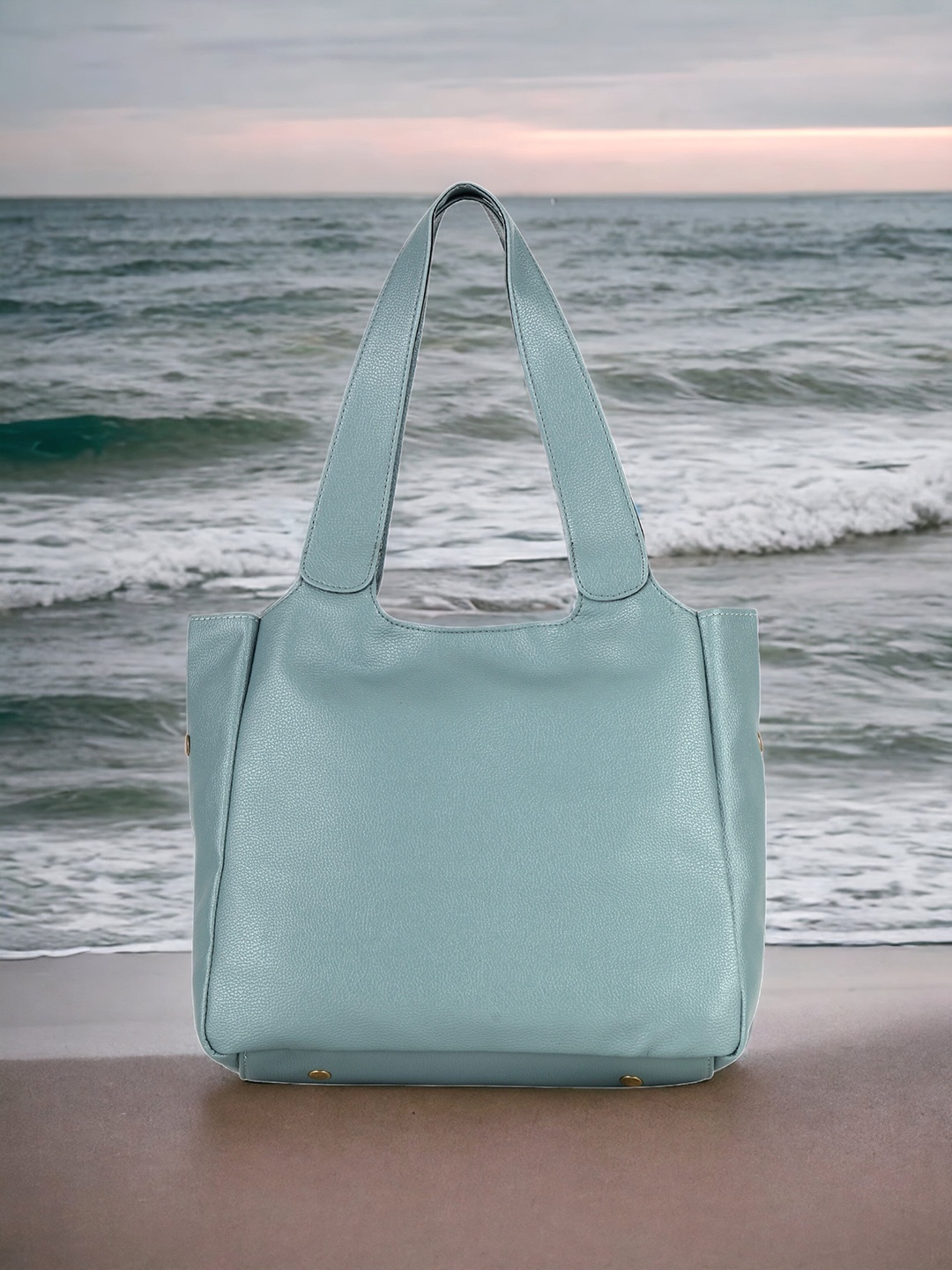 Toteteca Textured Structured Shoulder Bag, Green