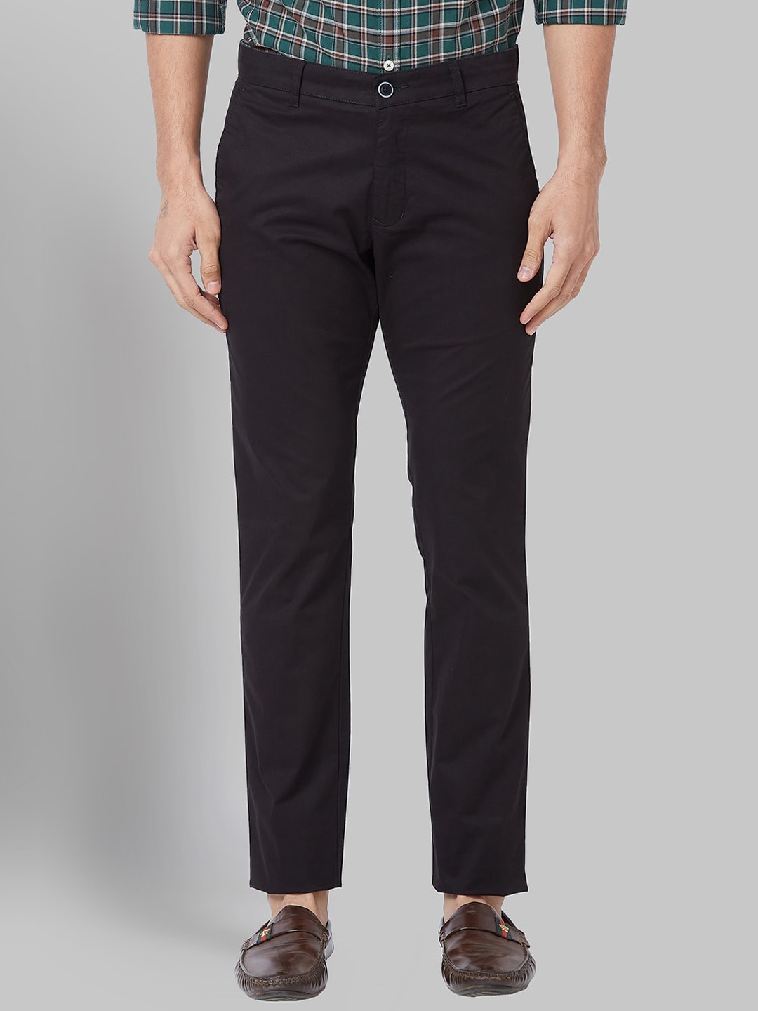Parx Men Slim Fit Formal Trousers, Black