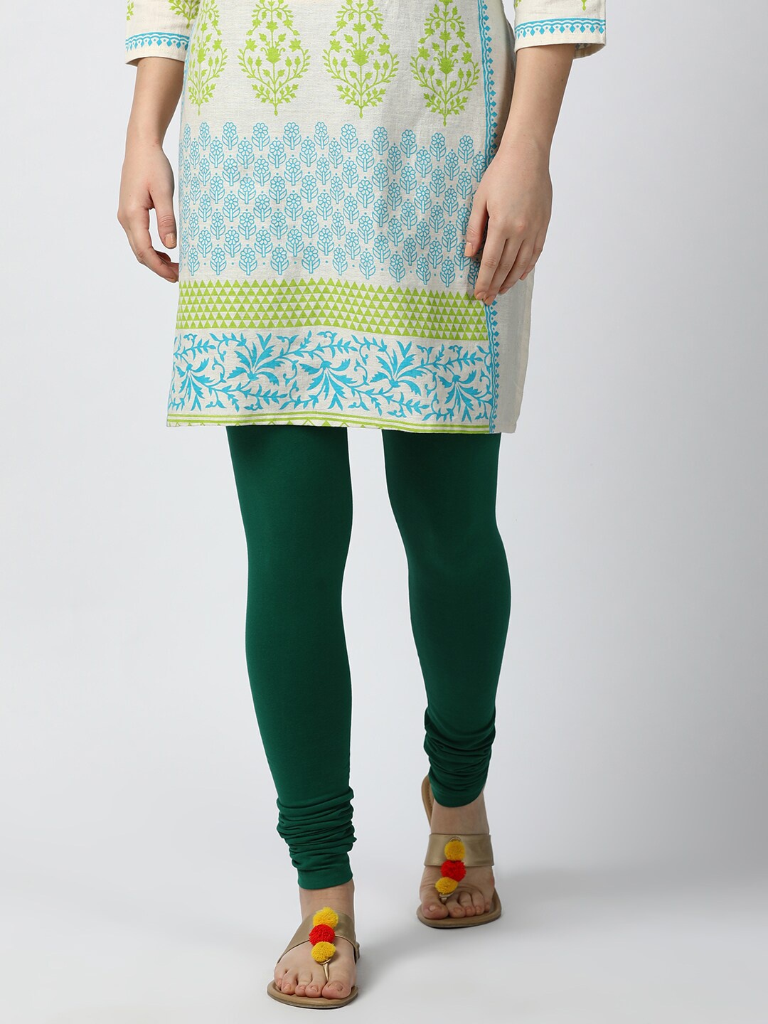 GOLDSTROMS Stretch-Fit Anti-Pilling Pure Cotton Churidar-Length Leggings, Green
GOLDSTROMS Stretch-Fit Anti-Pilling Pure Cotton Churidar-Length Leggings, Green
