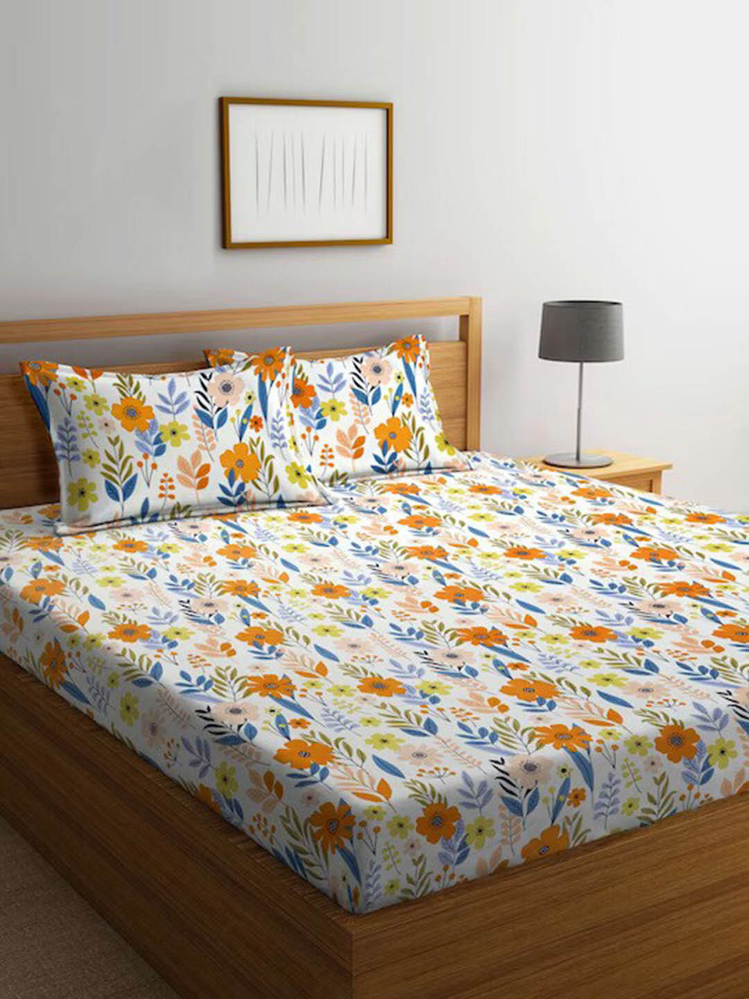 DECOMIZER Yellow & White Floral Polycotton 300 TC King Bedsheet With 2 Pillow Covers
DECOMIZER Yellow & White Floral Polycotton 300 TC King Bedsheet With 2 Pillow Covers