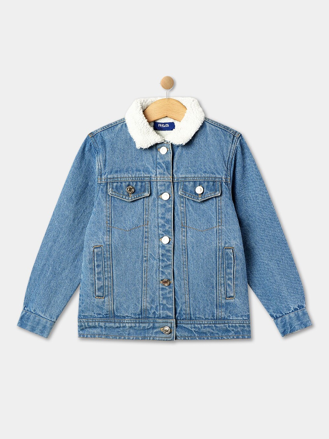 R&B Boys Cotton Denim Jacket, Blue
