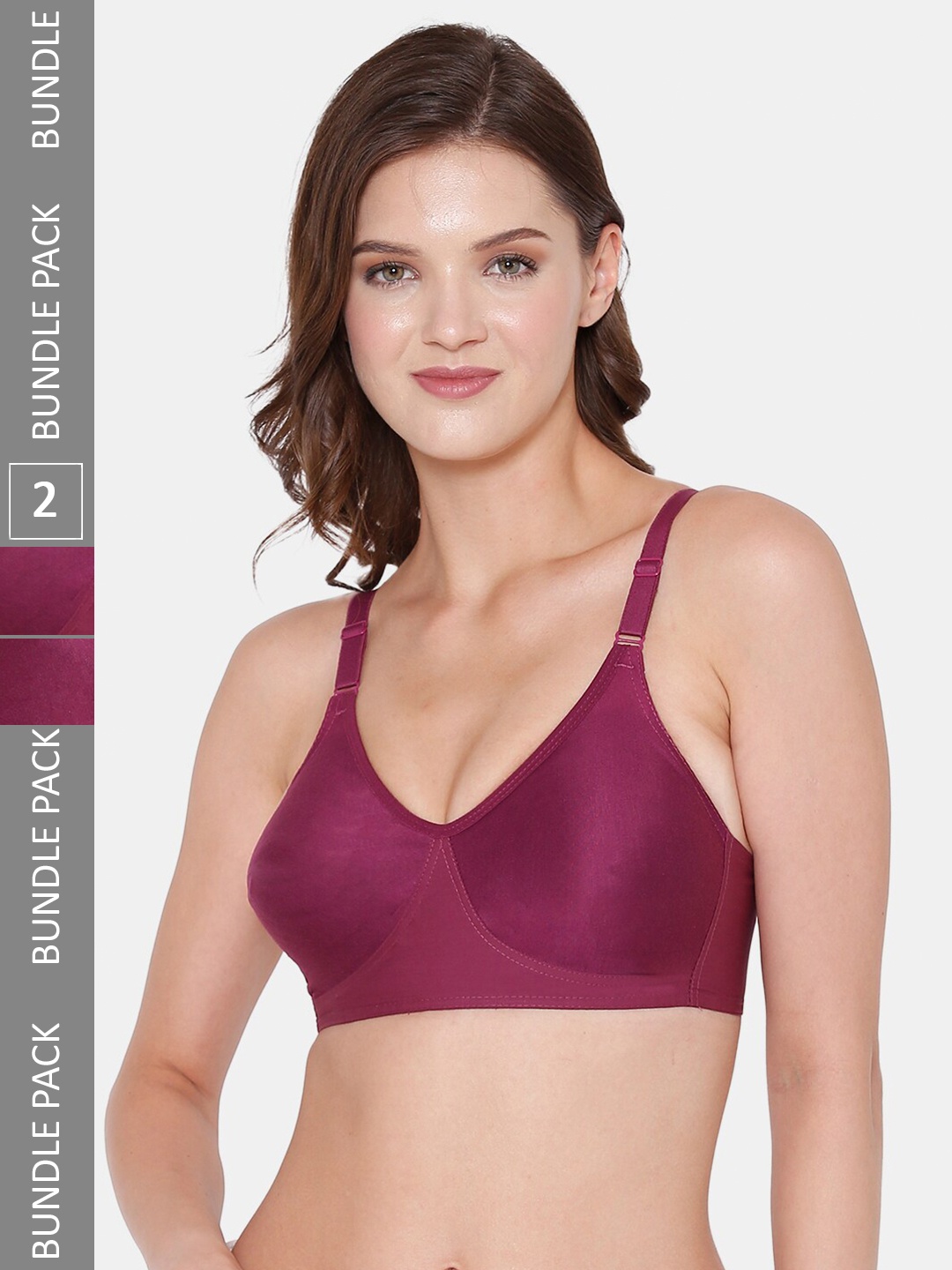 Souminie Pack Of 2 Full Coverage Non-Wired Cotton Everyday Bra With All Day Comfort, Magenta
Souminie Pack Of 2 Full Coverage Non-Wired Cotton Everyday Bra With All Day Comfort, Magenta